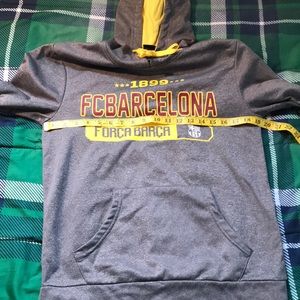 FC Barcelona Gray and Yellow Hoodie